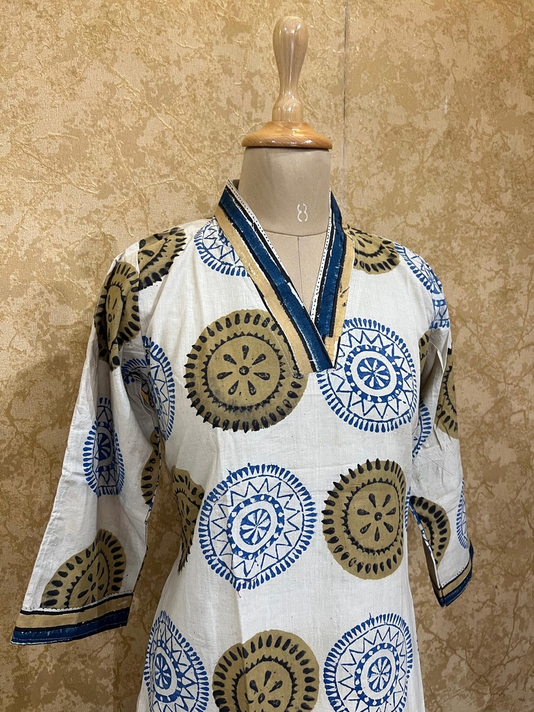 Ajrakh Cotton Aline Kurtis 5043