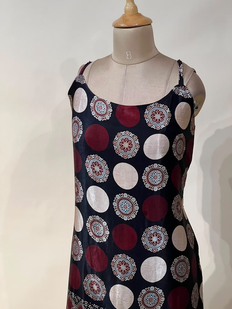 Ajrakh Mashru Silk Kurtis 5016 BLACK 2