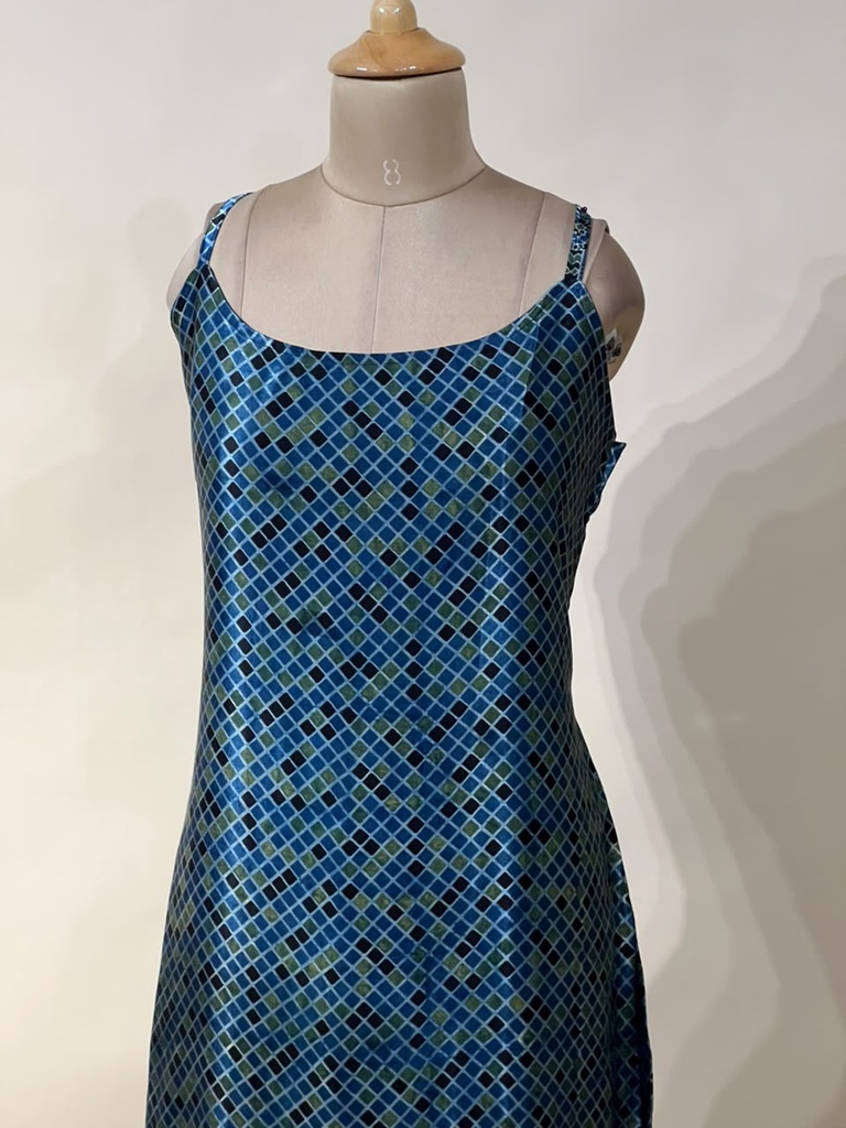 Ajrakh Mashru Silk Kurtis 5016 BLUE 1
