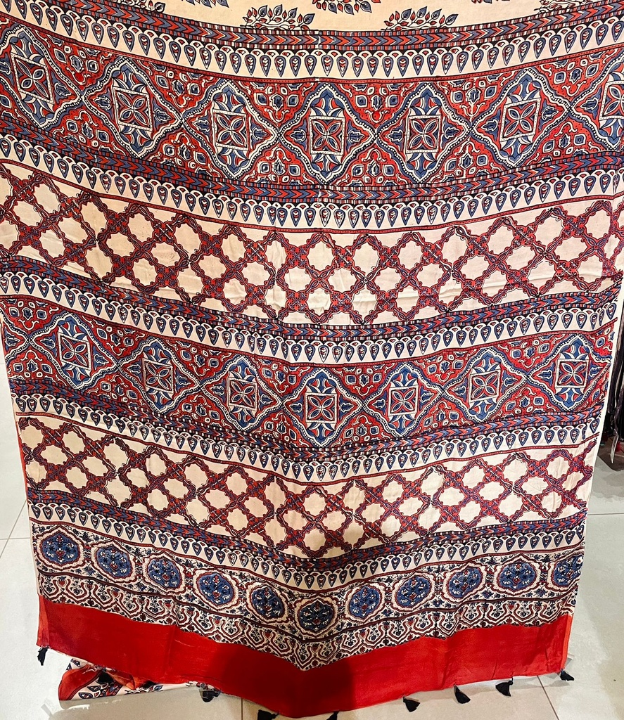 Premium Ajrakh Modal Silk Saree 4243