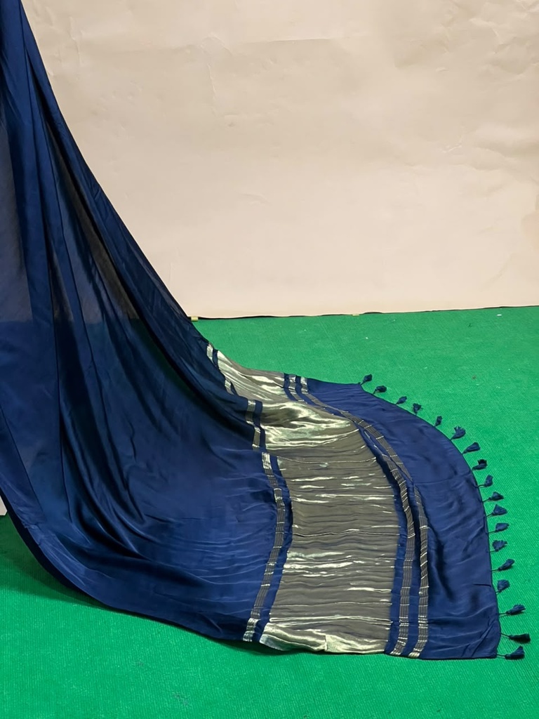Premium Plain Modal Sarees 5020 BLUE