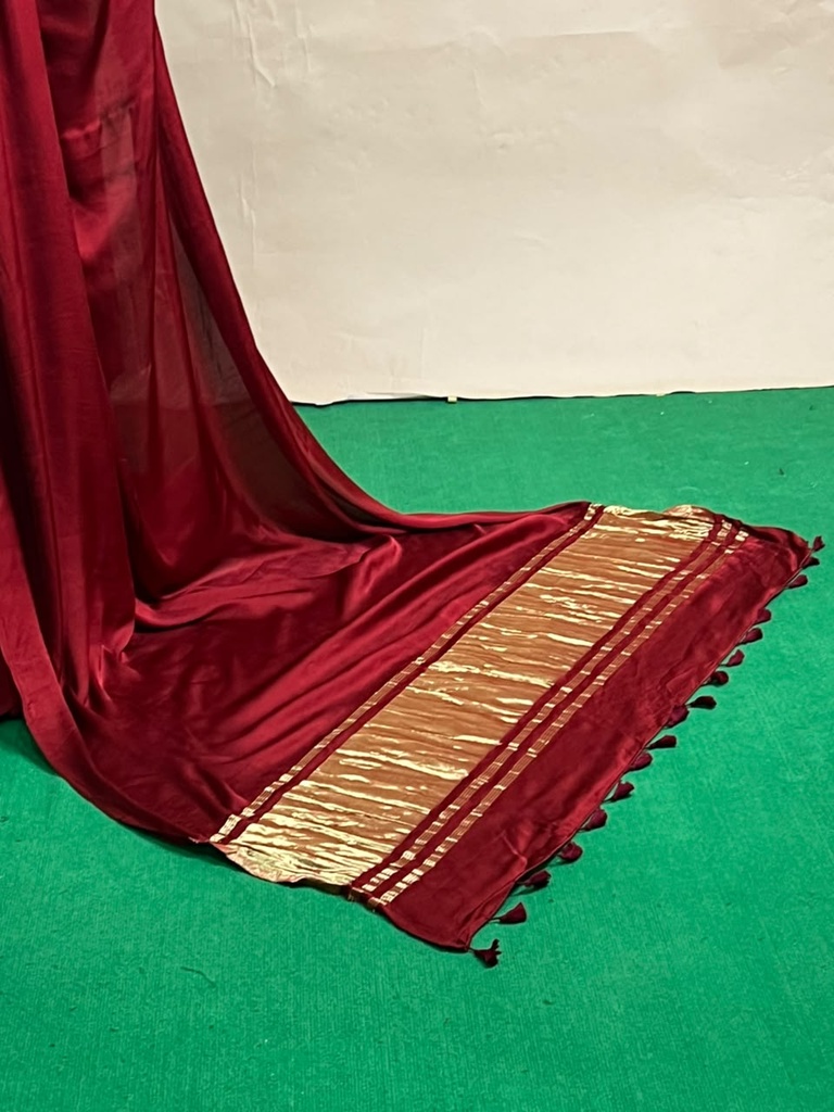 Premium Plain Modal Sarees 5020 MAROON