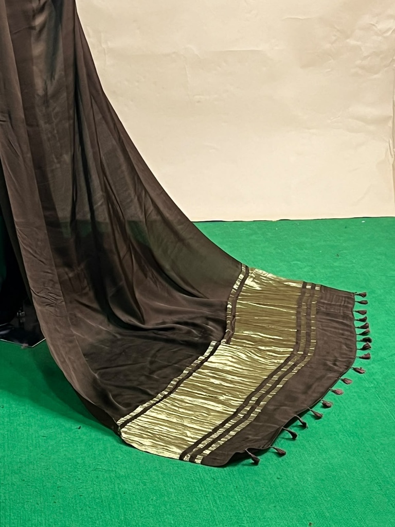 Premium Plain Modal Sarees 5020 BROWN
