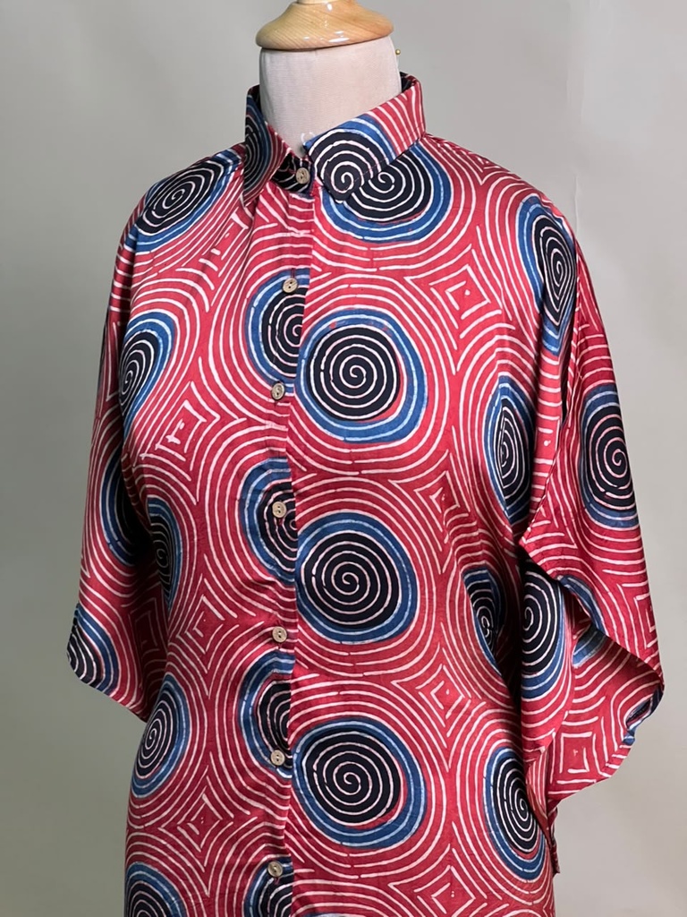 Ajrakh Modal Shirt Kaftans 5015 RED 4