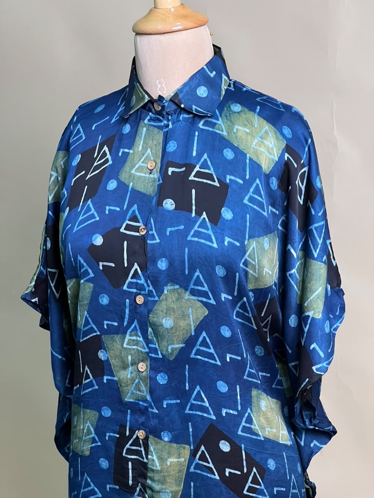 Ajrakh Modal Shirt Kaftans 5015 BLUE 7