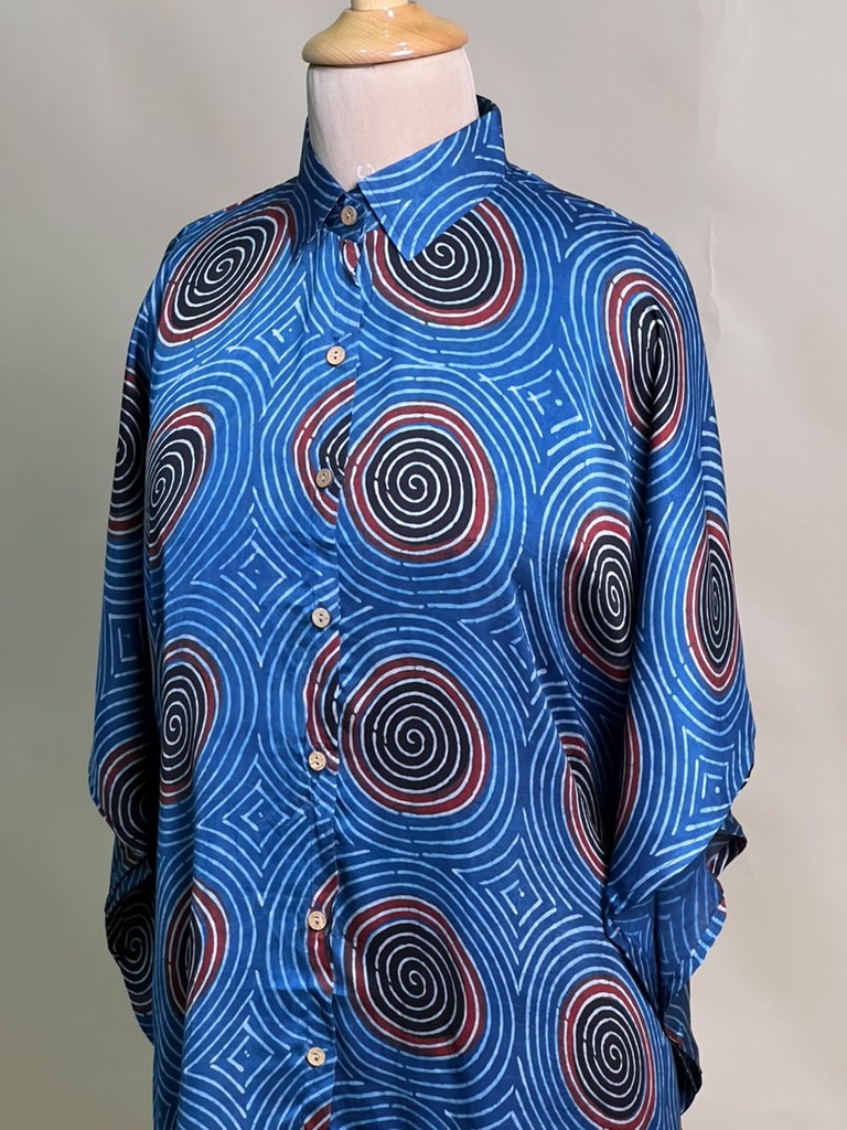 Ajrakh Modal Shirt Kaftans 5015 BLUE 4