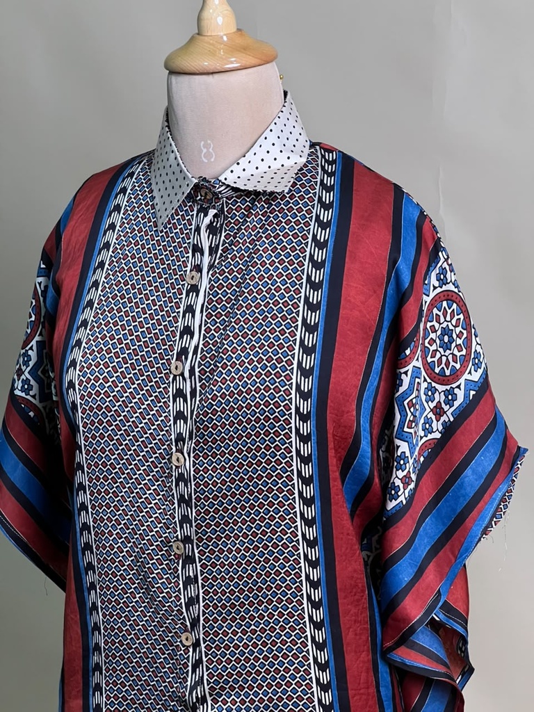 Ajrakh Modal Shirt Kaftans 5015 IVORY 2
