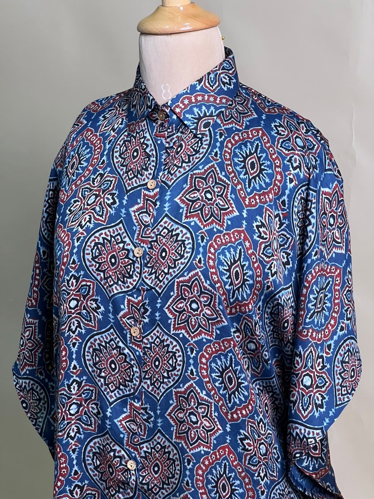 Ajrakh Modal Shirt Kaftans 5015 BLUE 1