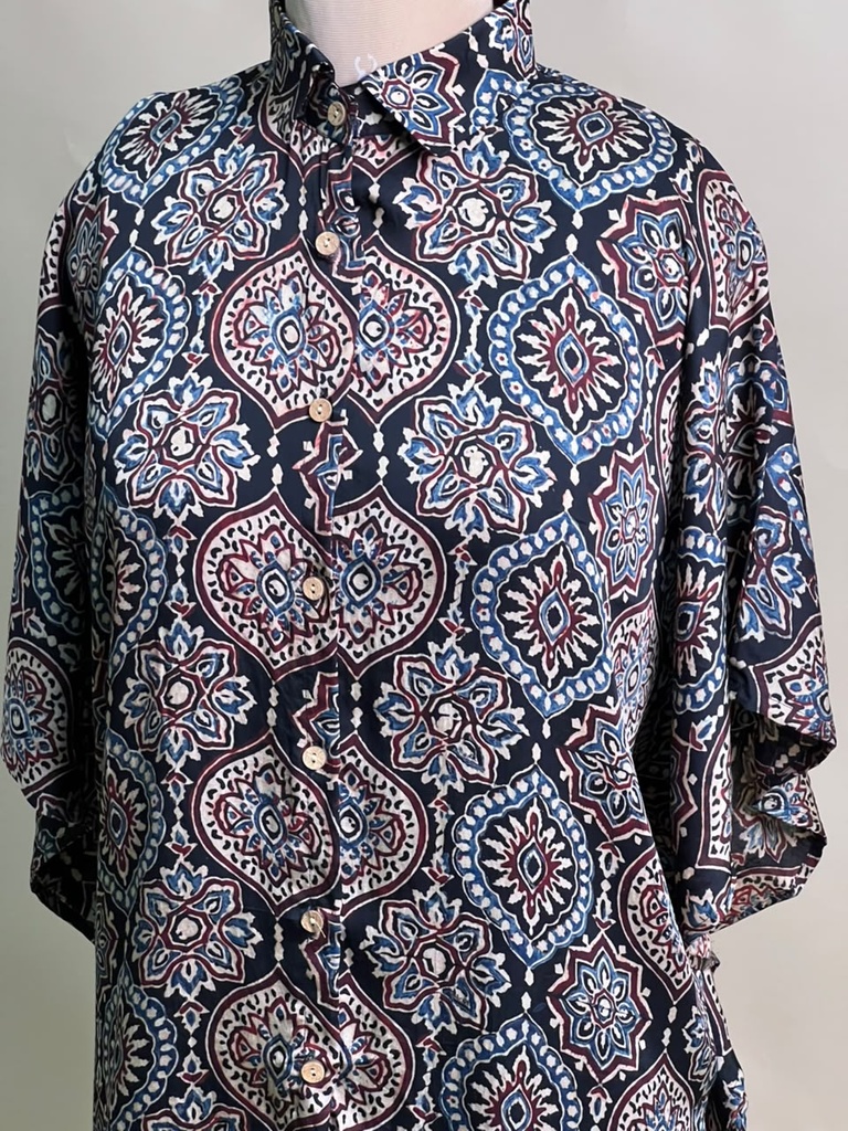 Ajrakh Modal Shirt Kaftans 5015 BLACK 2