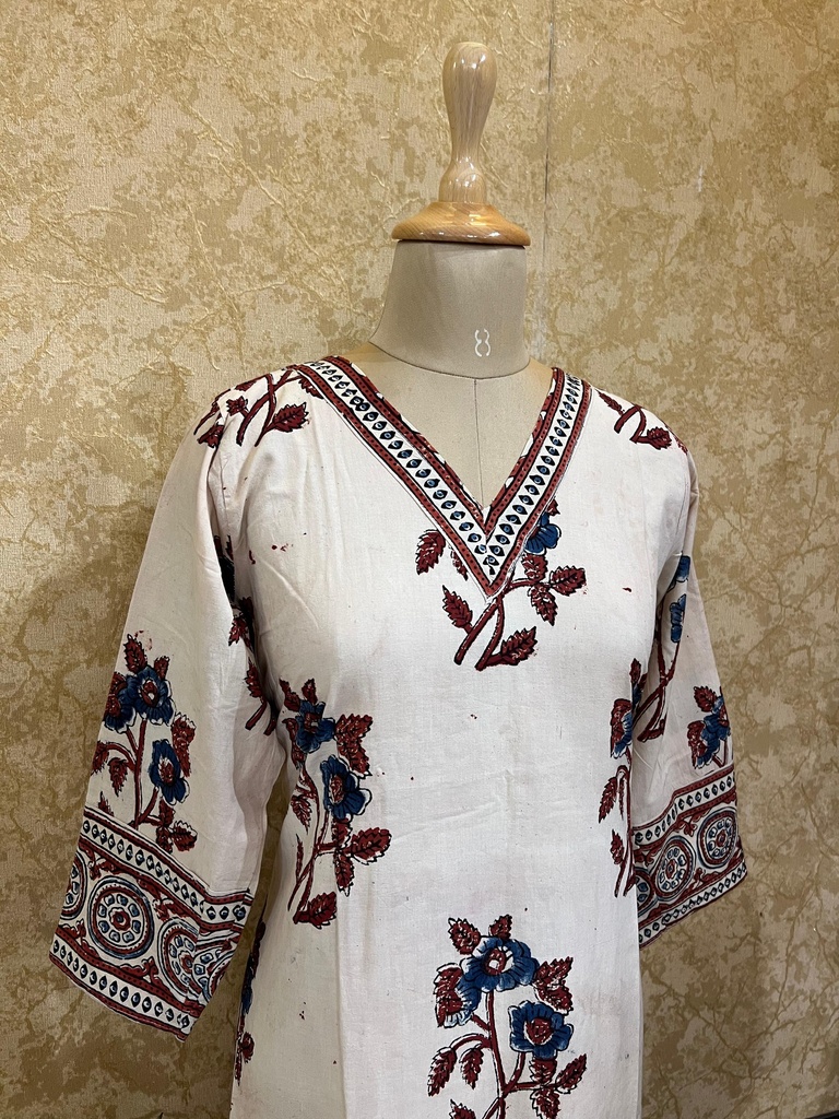 Ajrakh Cotton Aline Kurtis 5043