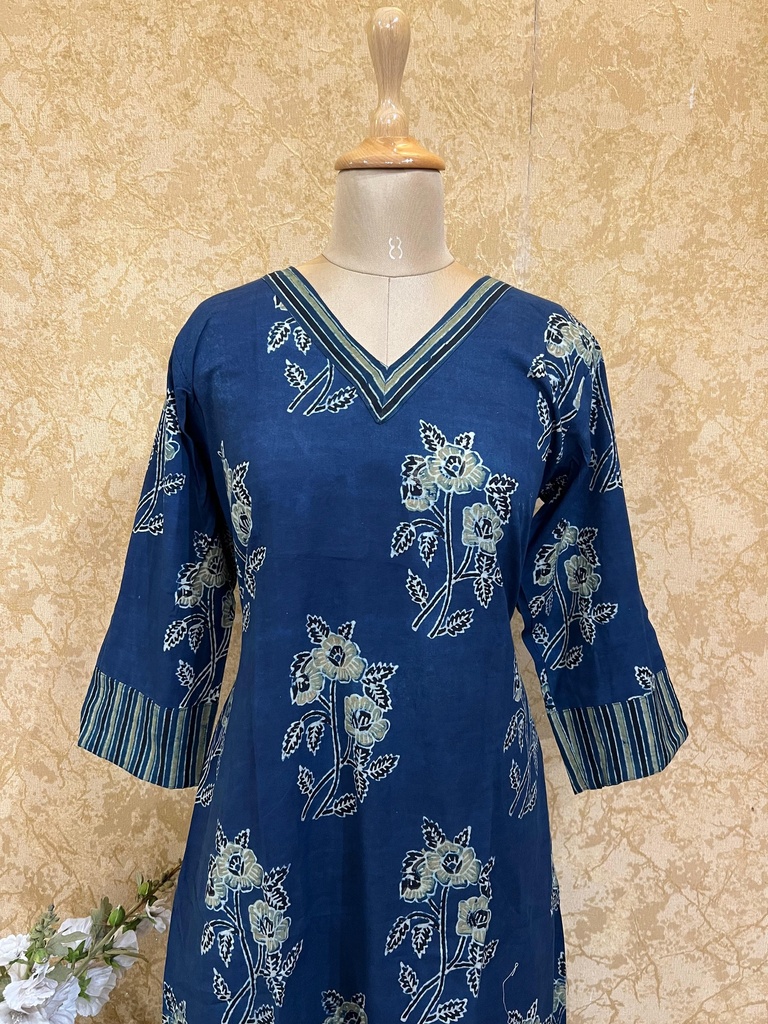 Ajrakh Cotton Aline Kurtis 5043