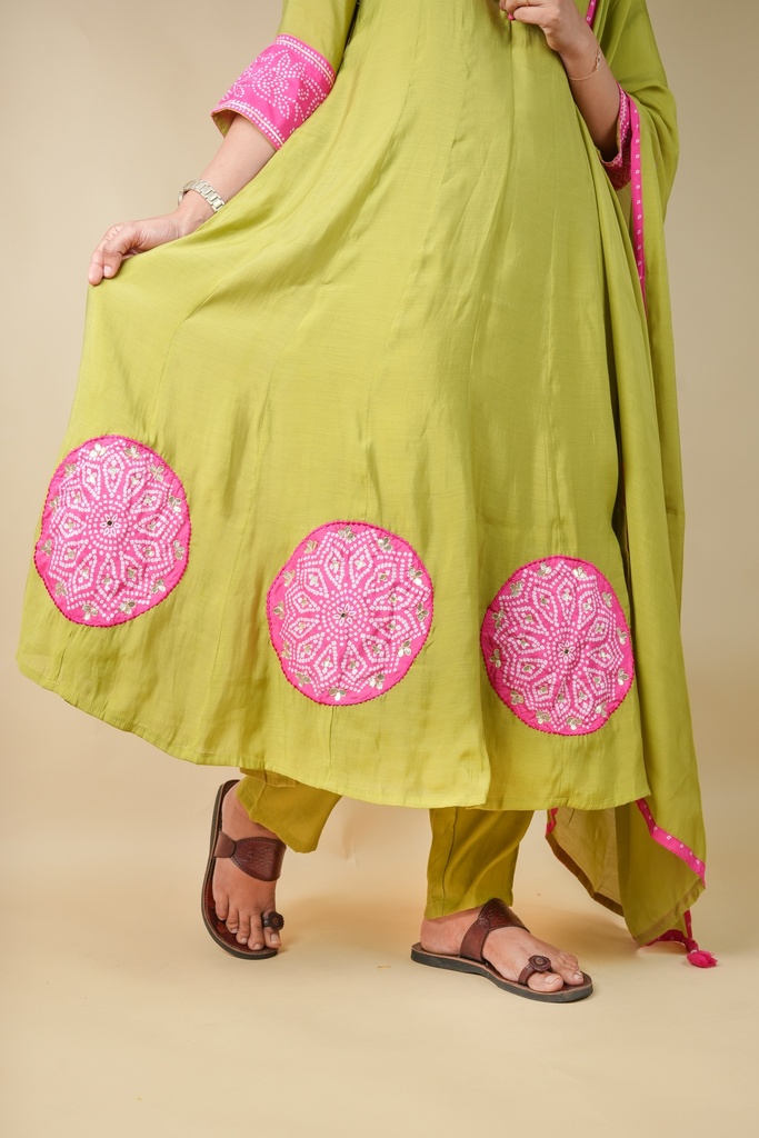 Mul Chanderi Kurti Sets 4250 GREEN