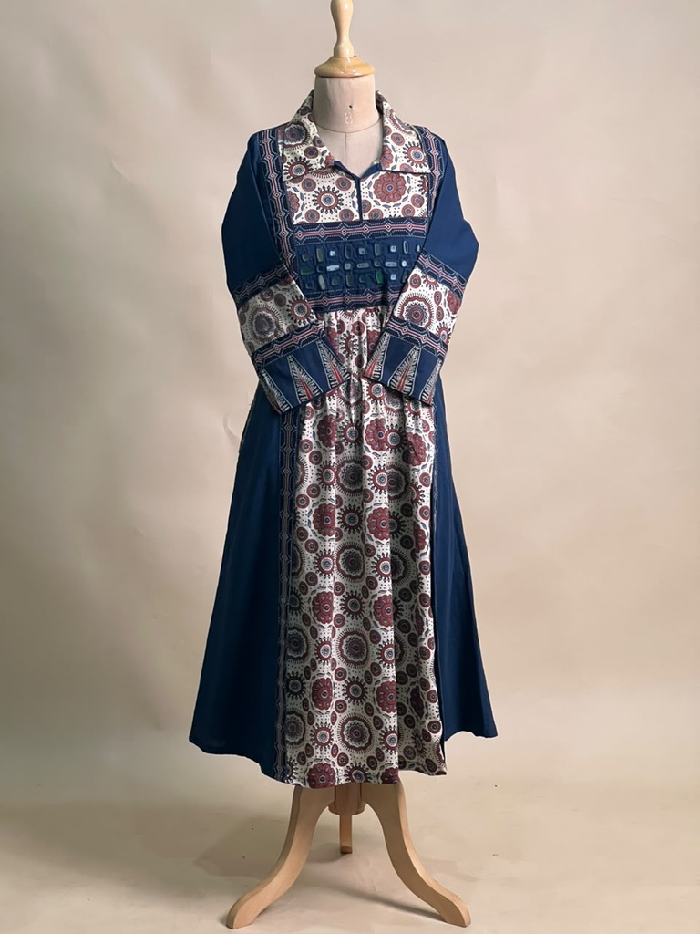 Ajrakh Cotton Kurti 5029