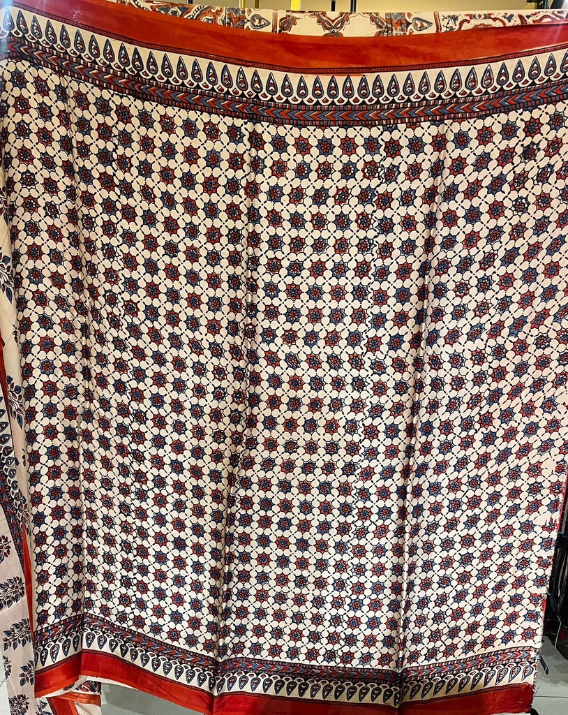 Premium Ajrakh Modal Silk Saree 4243