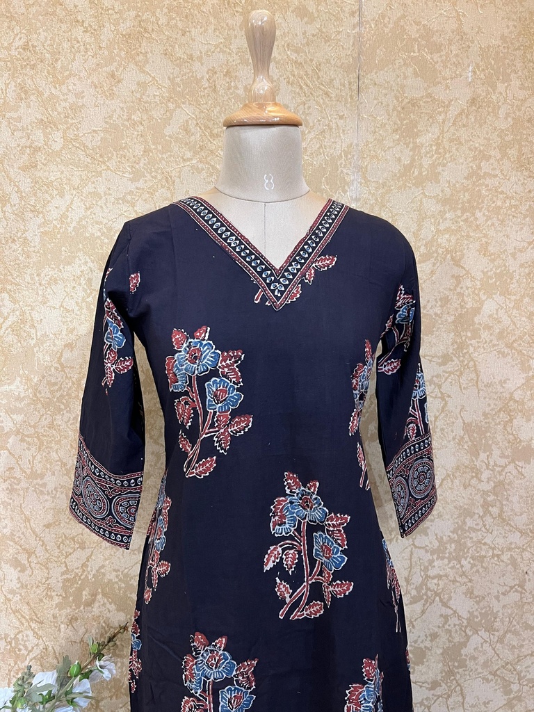 Ajrakh Aline Cotton Kurti 5043