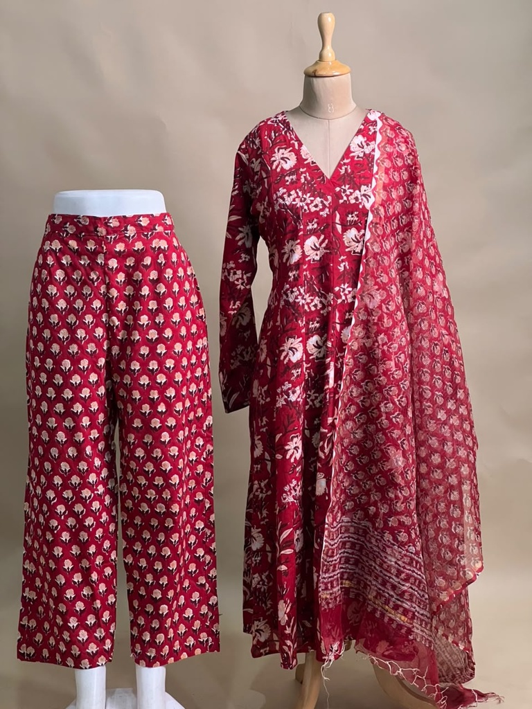 Soft Jaipur Cotton Anarkali Sets 5060 RED