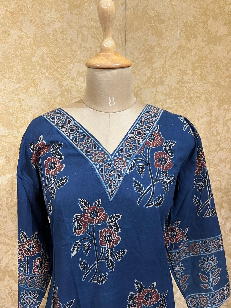 Ajrakh Cotton Aline Kurtis 5043