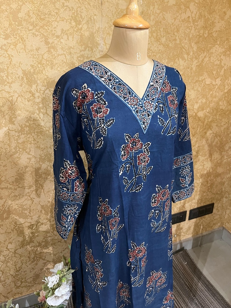 Ajrakh Cotton Aline Kurtis 5043