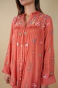 Embroidered Chinon Coord Sets 5049 BRICK RED