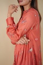 Embroidered Chinon Coord Sets 5049 BRICK RED