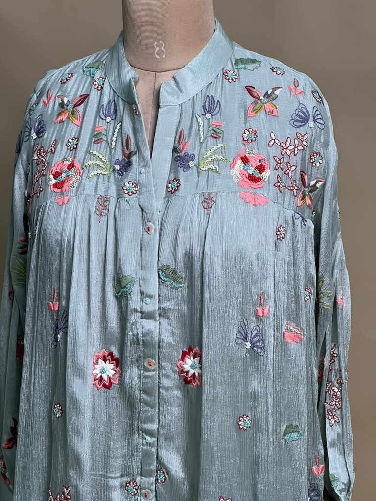 Embroidered Chinon Coord Sets 5049 LIGHT BLUE