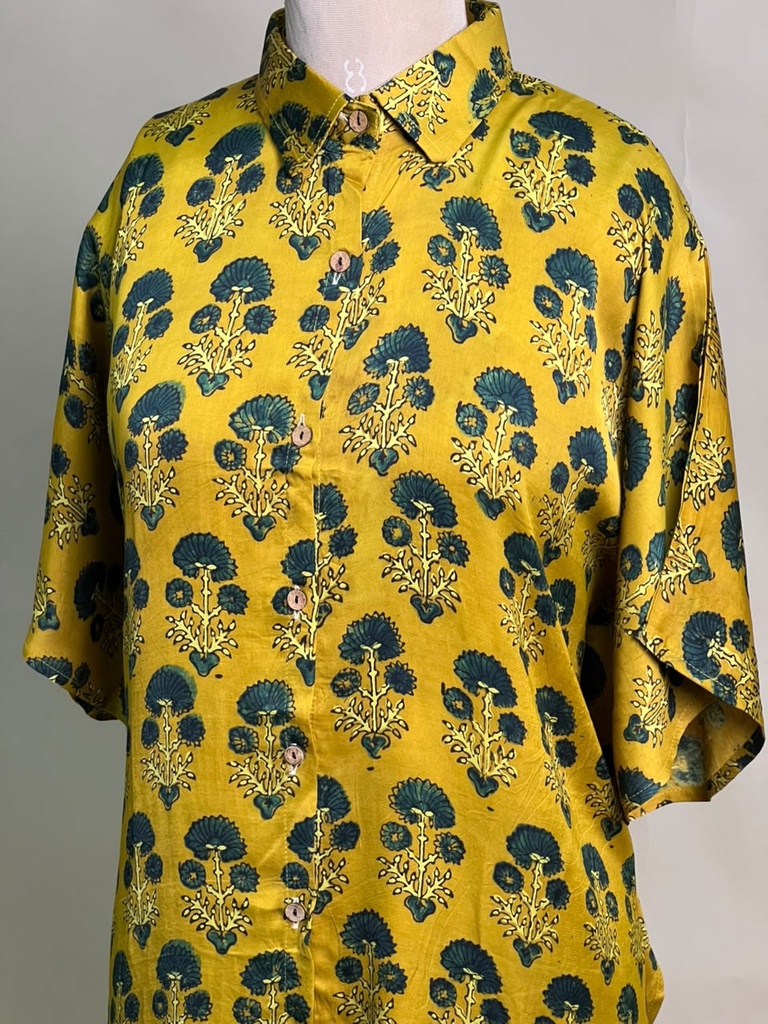 Ajrakh Modal Shirt Kaftans 5015 YELLOW 1