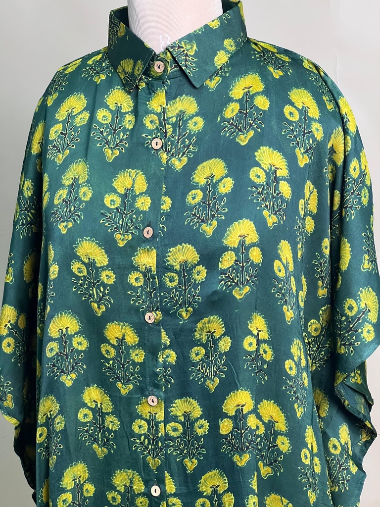 Ajrakh Modal Shirt Kaftans 5015 GREEN 2