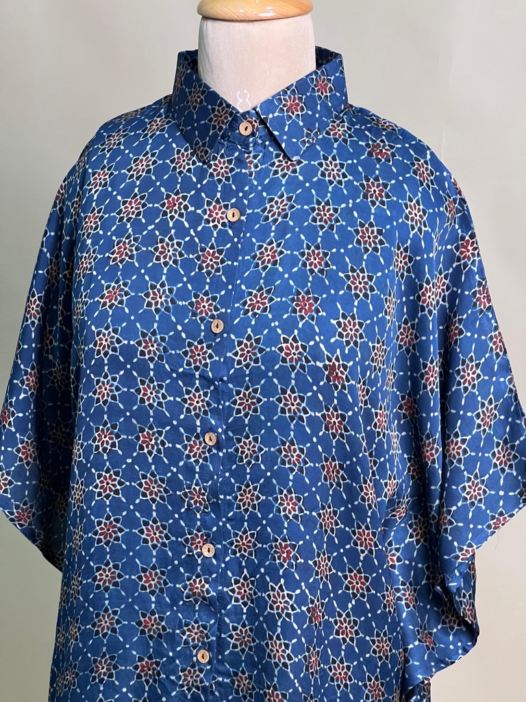 Ajrakh Modal Shirt Kaftans 5015 BLUE 1