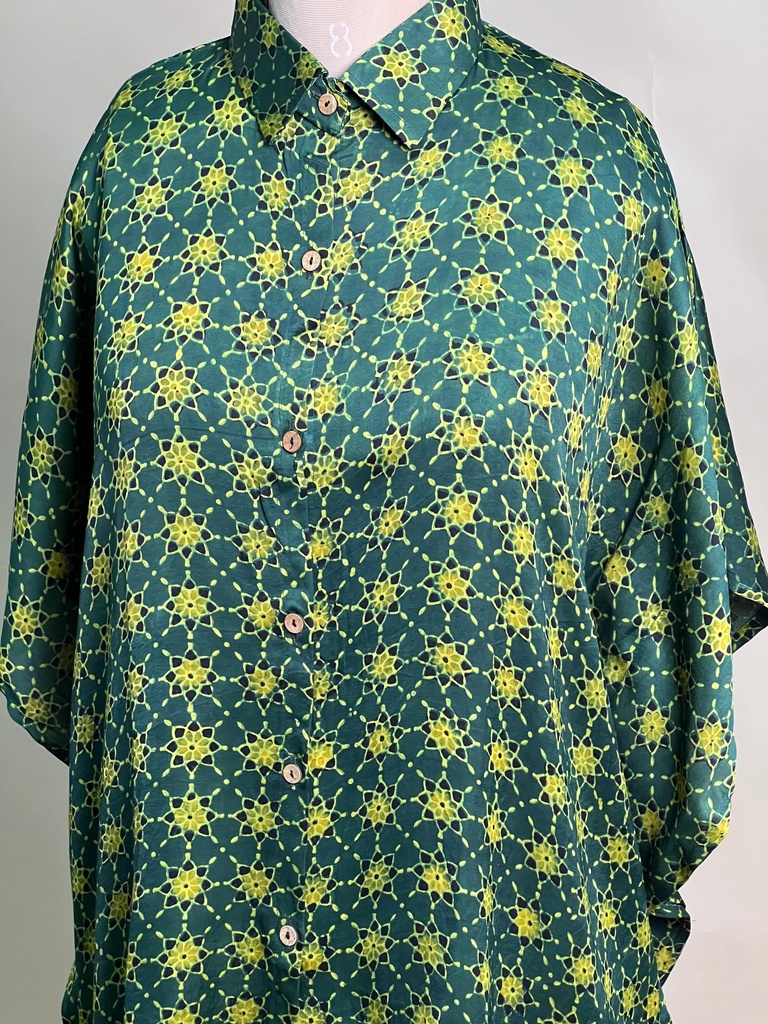 Ajrakh Modal Shirt Kaftans 5015 GREEN 1