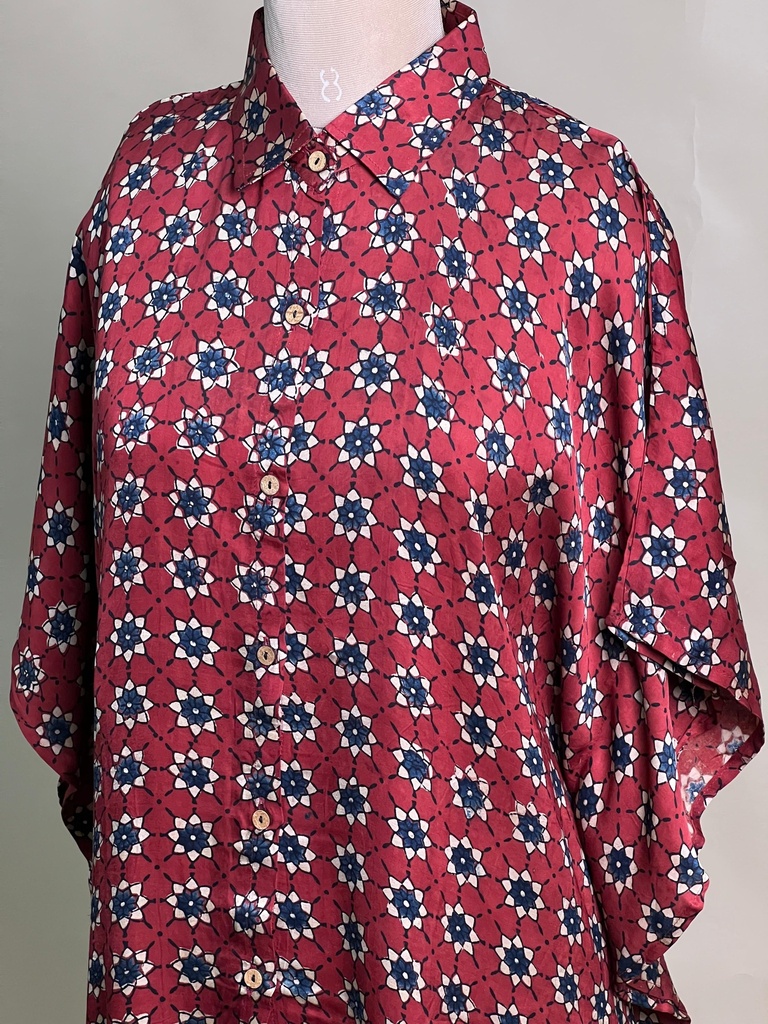 Ajrakh Modal Shirt Kaftans 5015 MAROON 2