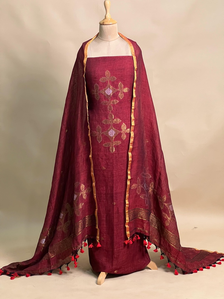 Jamdani Linen Suits 4562