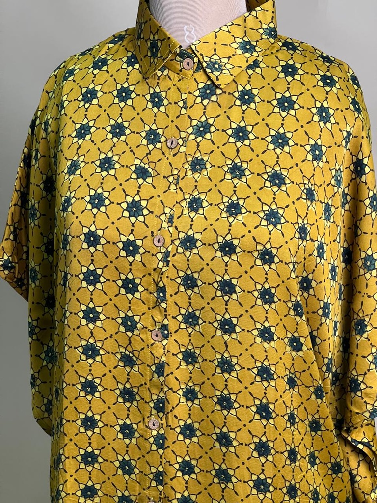 Ajrakh Modal Shirt Kaftans 5015 YELLOW 2