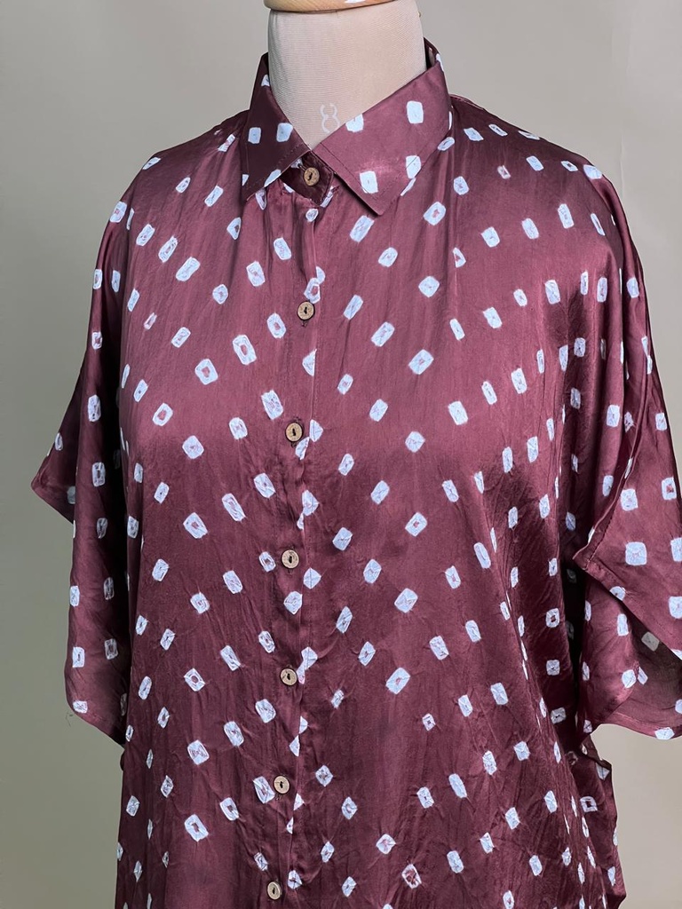 Modal Bandhani Shirt Kaftans 5015 BROWN