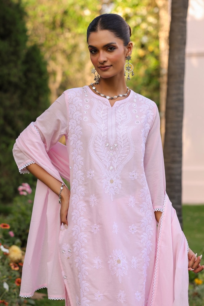 Embroidered Cotton Kurti sets 8010