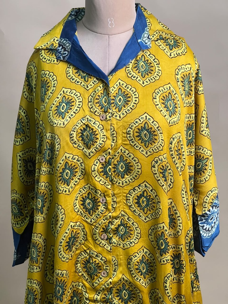 Ajrakh Modal Shirt Style Kurti 4803 YELLOW 3