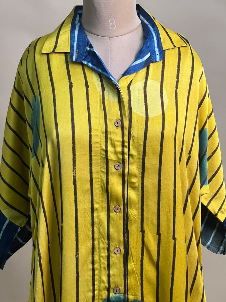 Ajrakh Modal Shirt Style Kurti 4803 YELLOW 1