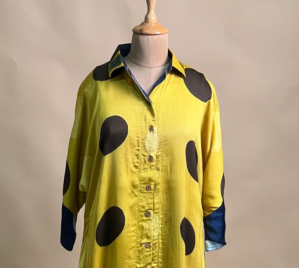 Ajrakh Modal Shirt Style Kurti 4803 YELLOW 2