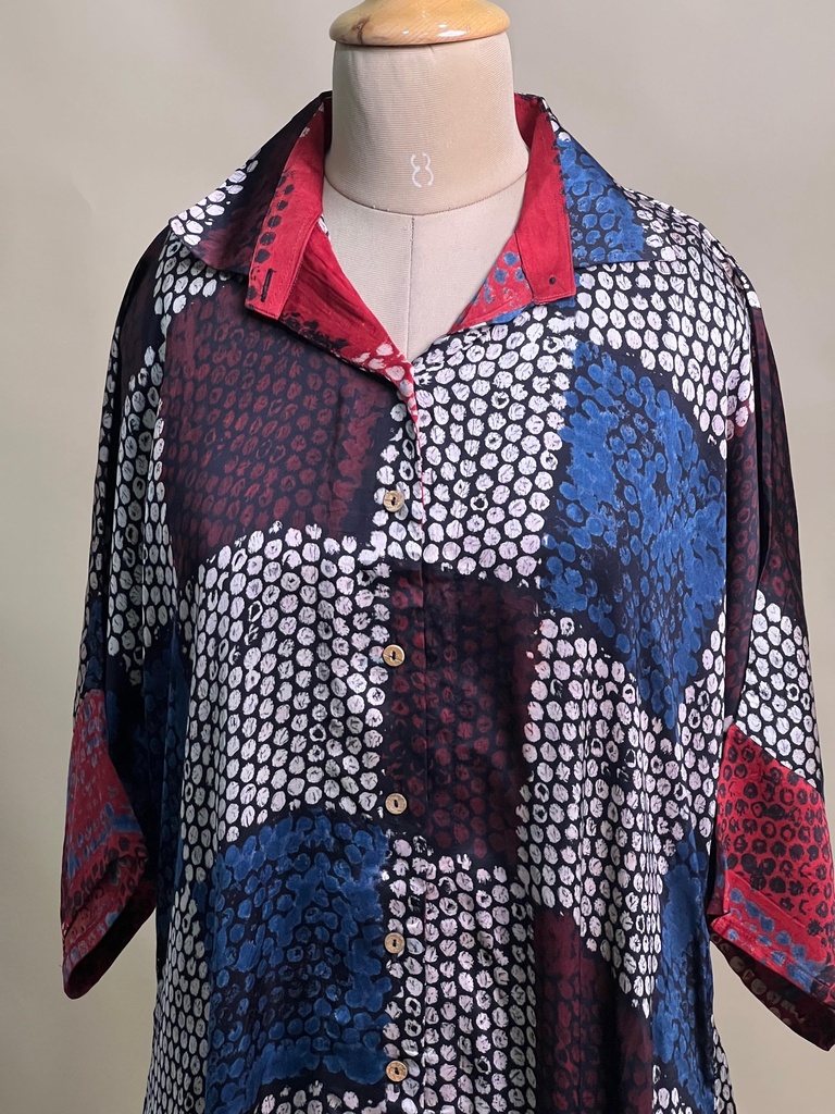 Ajrakh Modal Shirt Style Kurti 4803 BLACK 1