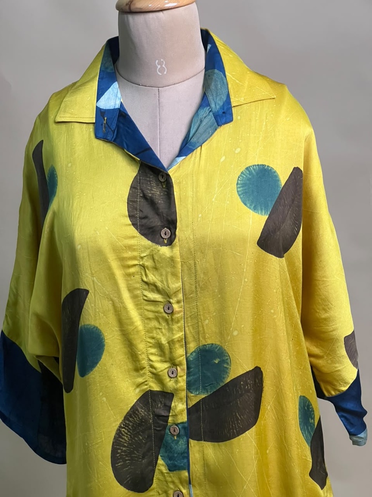 Ajrakh Modal Shirt Style Kurti 4803 YELLOW 2