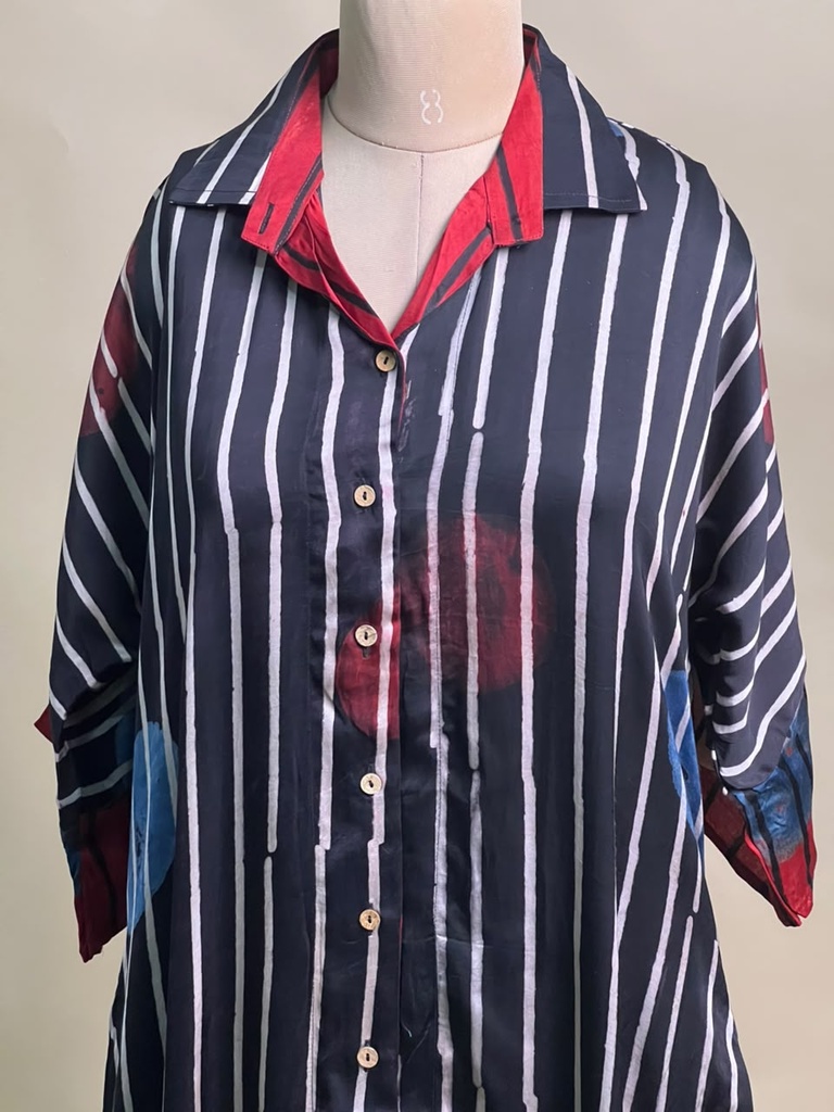 Ajrakh Modal Shirt Style Kurti 4803 BLACK 5