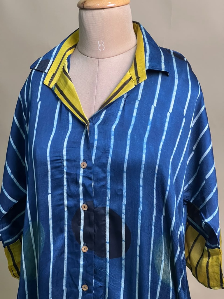 Ajrakh Modal Shirt Style Kurti 4803 BLUE 3