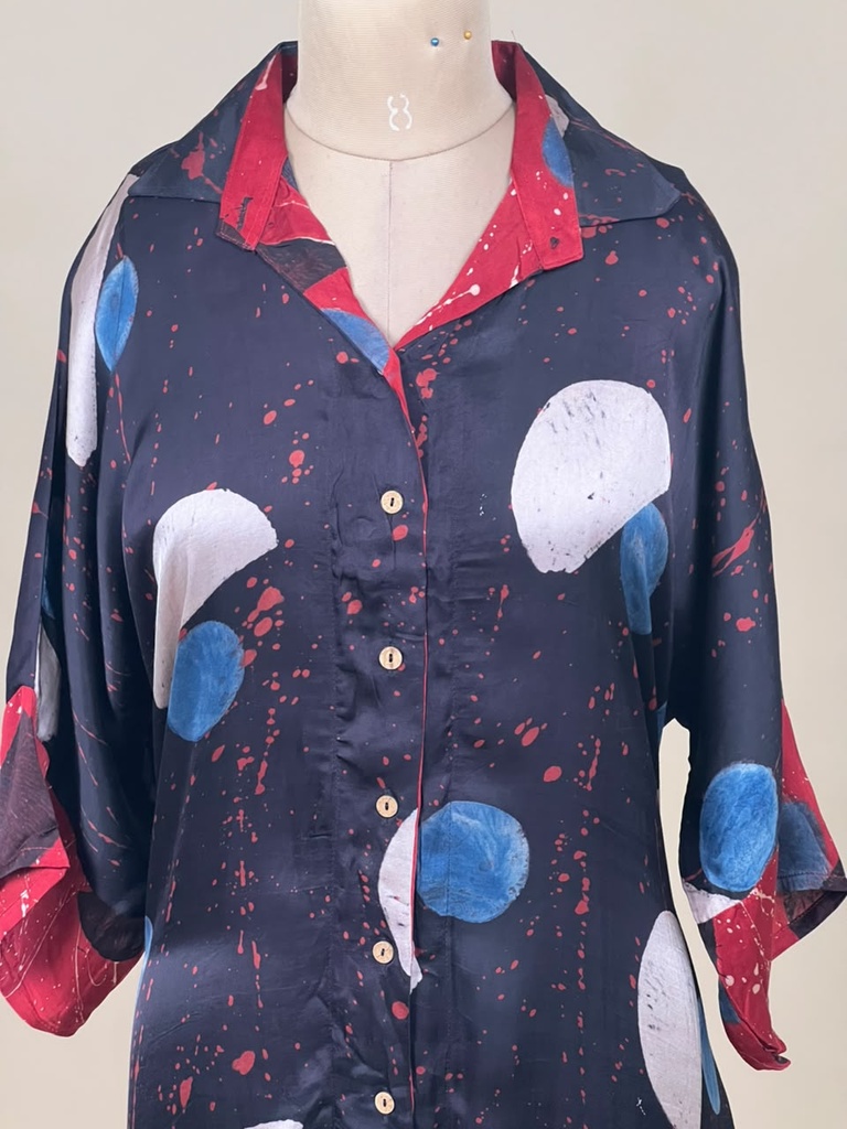 Ajrakh Modal Shirt Style Kurti 4803 BLACK 3