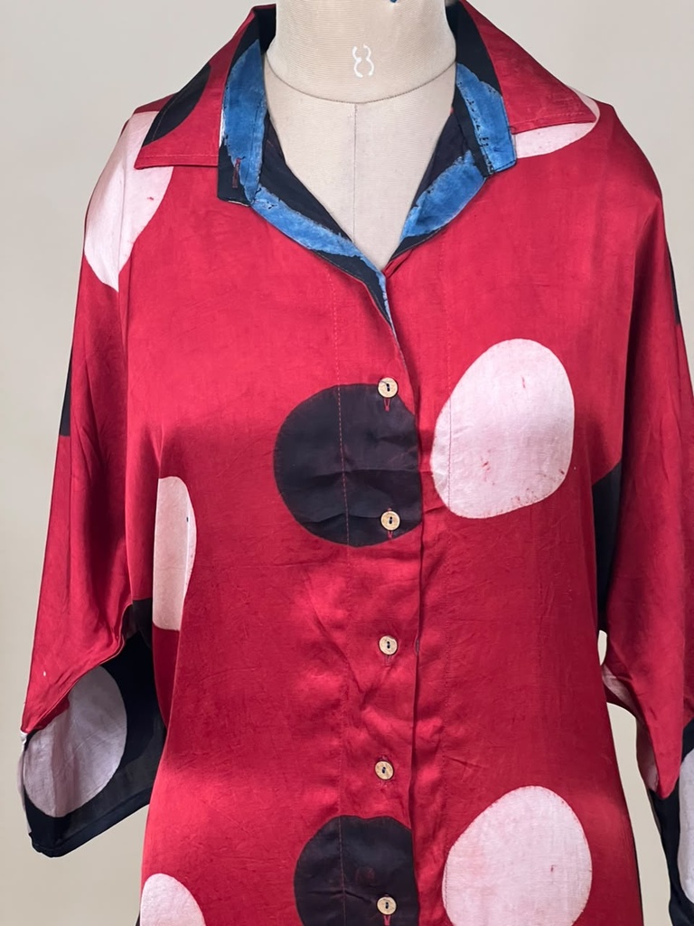 Ajrakh Modal Shirt Style Kurti 4803 RED 2