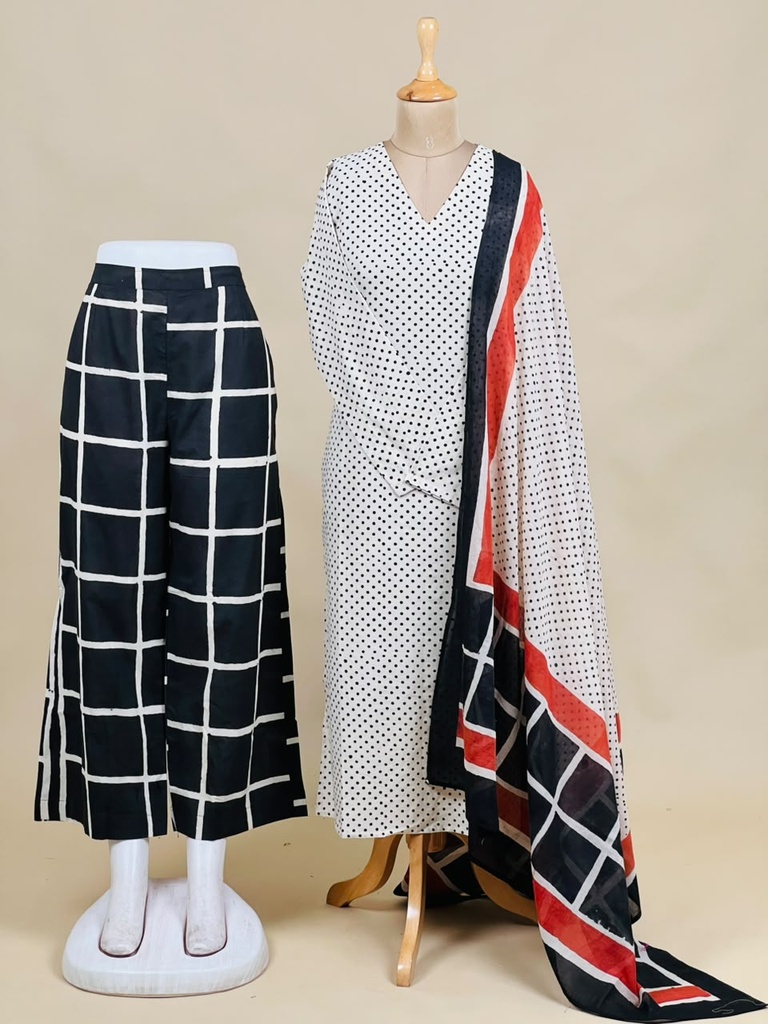 Block Printed Cotton Kurti Sets 5043