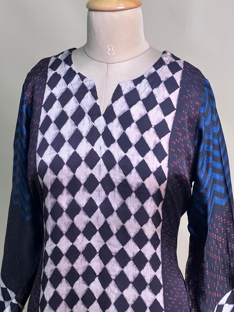 Ajrakh Modal Short Kurtis 5015 BLACK