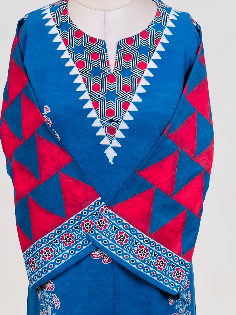 Ajrakh Cotton Kurti 5028 BLUE 1