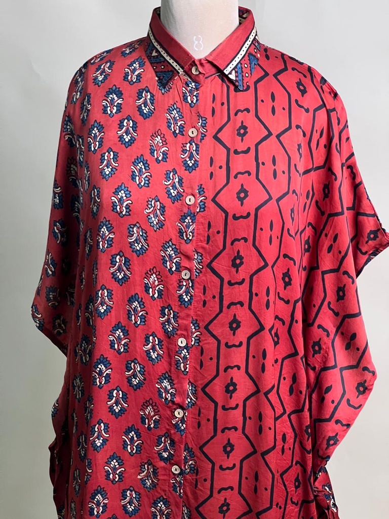 Ajrakh Modal Shirt Kaftans 5015 RED 2*