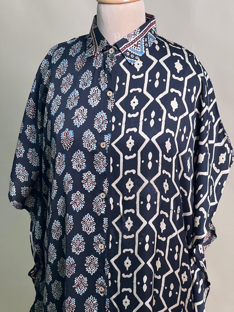 Ajrakh Modal Shirt Kaftans 5015 BLACK 3*