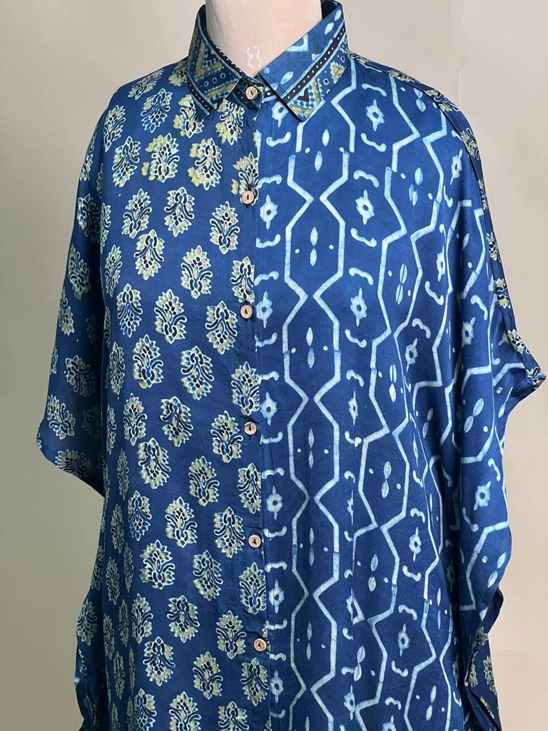 Ajrakh Modal Shirt Kaftans 5015 BLUE 4*