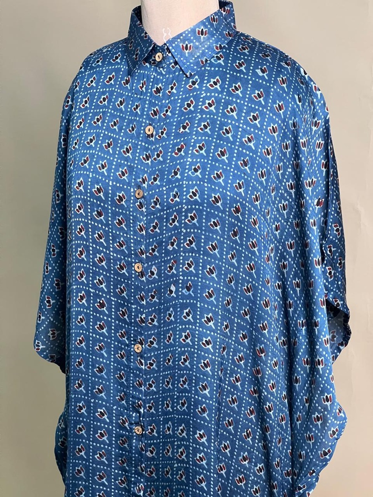 Ajrakh Modal Shirt Kaftans 5015 BLUE 1*
